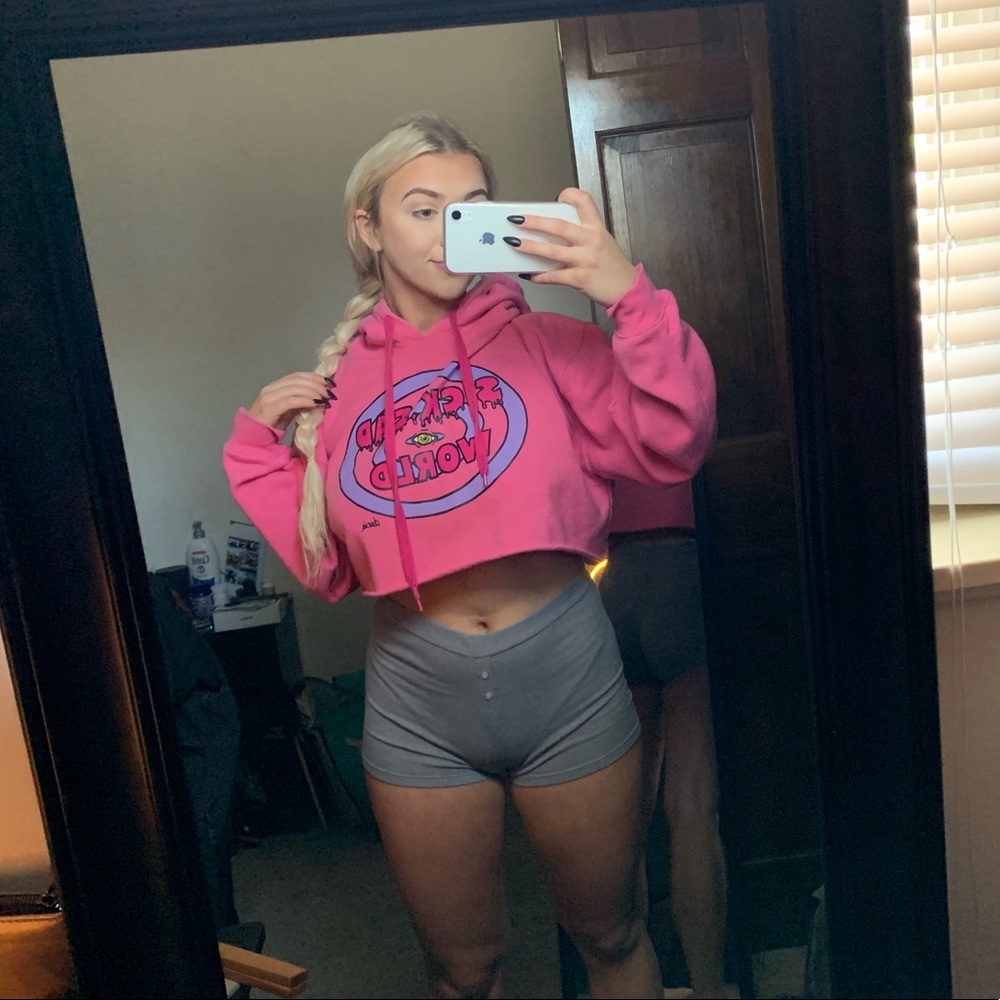 sick sad world sweater crop